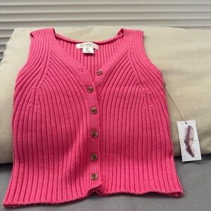 Jessica Simpson Pink Ribbed Knit Top
